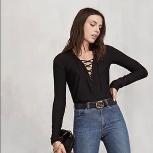 Reformation Lace-Up Top